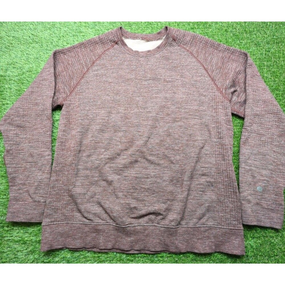 Lululemon Men’s Engineered Warmth Long Sleeve Crewneck Burgendy Size XL see pic